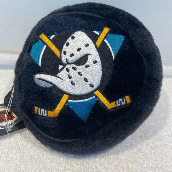 New NHL Mighty Ducks Anaheim Black Plush Waist Crossbody Pouch Bag Unisex - Picture 2 of 10